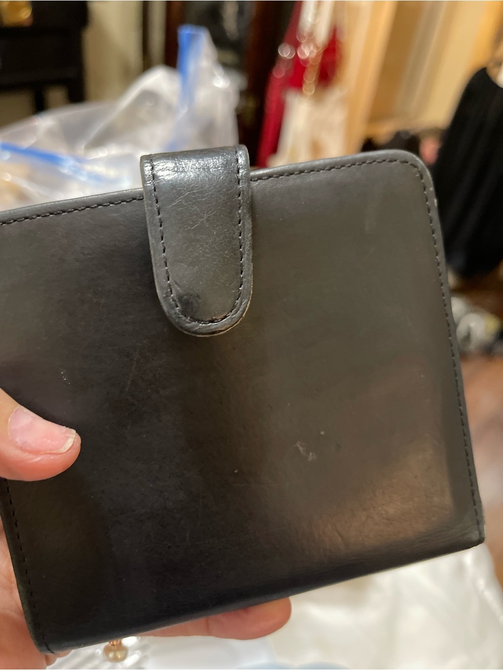 COACH Classic VINTAGE Black Leather Snap Wallet